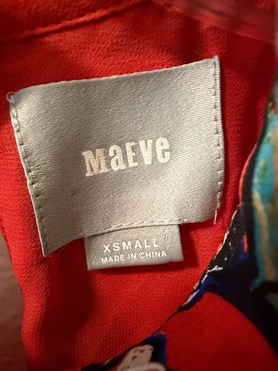 Maeve Orange Floral Maxi Dress with Multicolor Print XS size silk - Picture 4 of 6